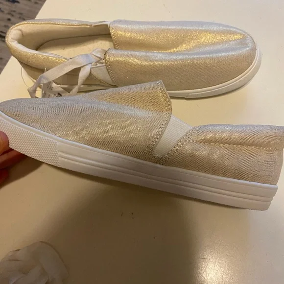 Ivory Gold Crewcuts loafer shoes - Picture 2 of 5